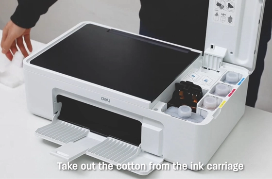 02 Cabezal de impresión de la impresora Deli D311NW impresora de inyección de tinta