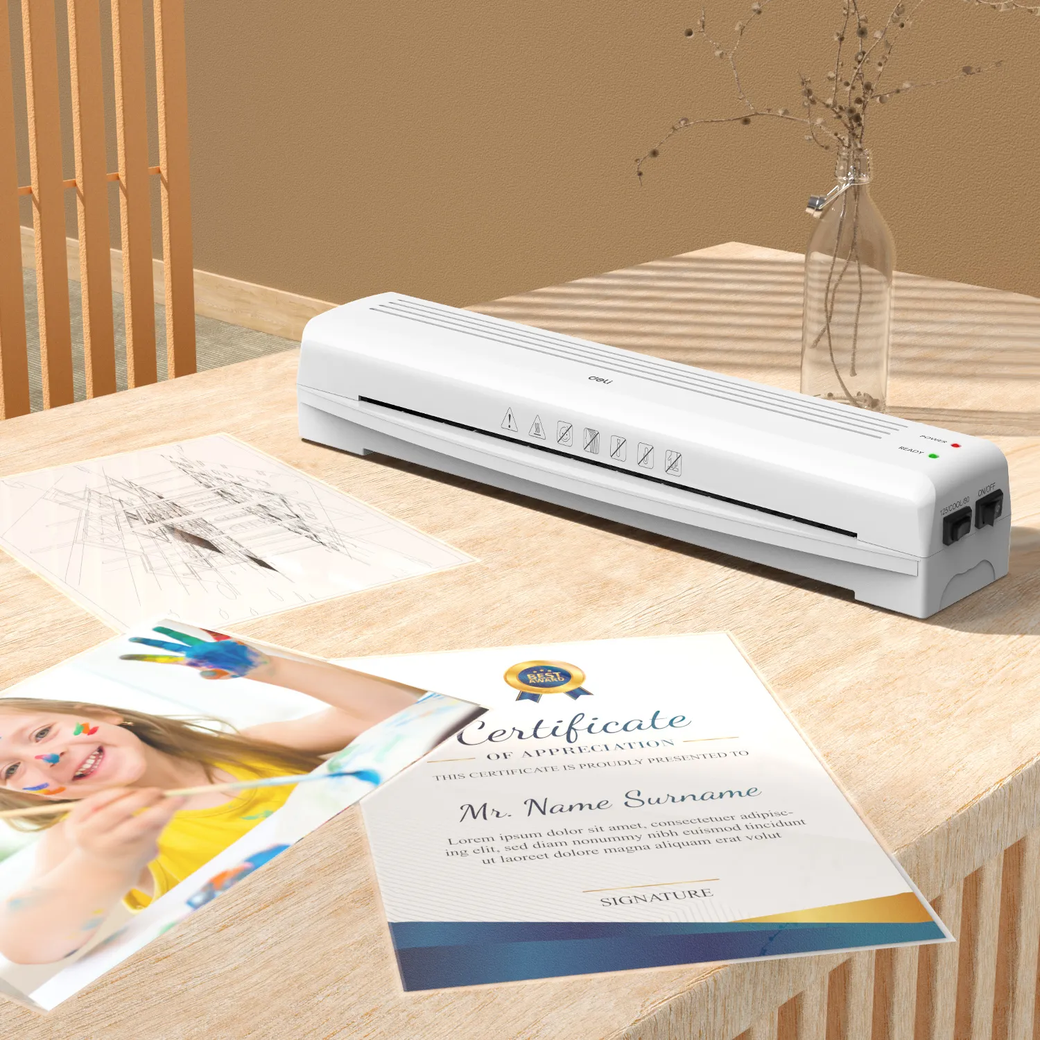 E14379 Laminadora de plástico A3 de 80 a 125 micras