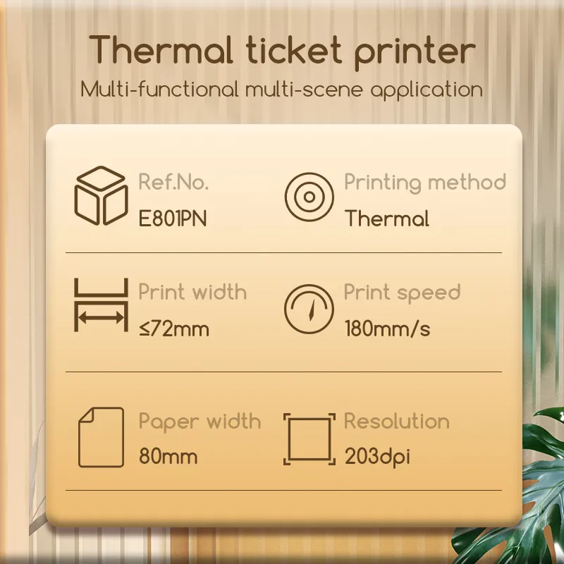 Impresora térmica de recibos de 3 pulgadas E801PN